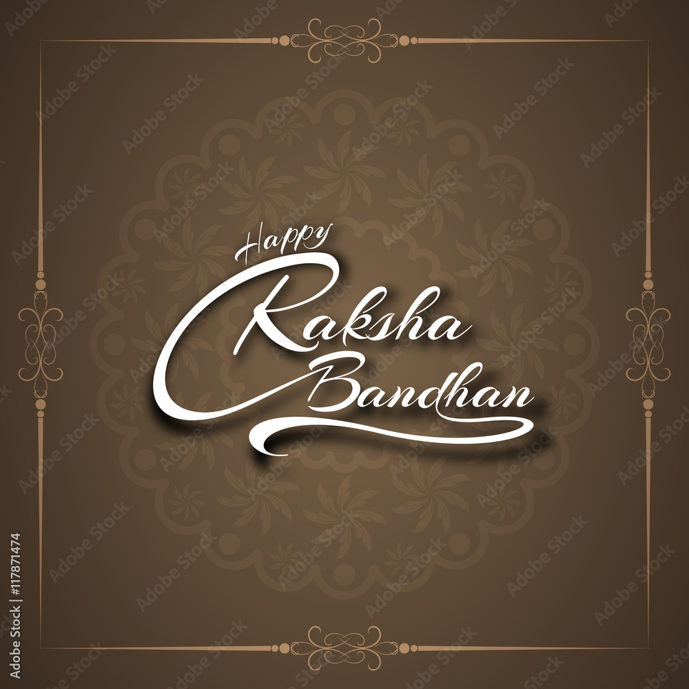 Obraz premium Beautiful text design background of Happy Raksha Bandhan.