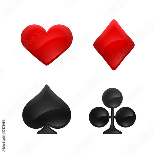 Card suits. Card suits isolated on white background.