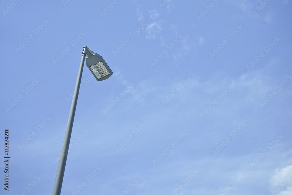 LED Street light wiht blue sky.