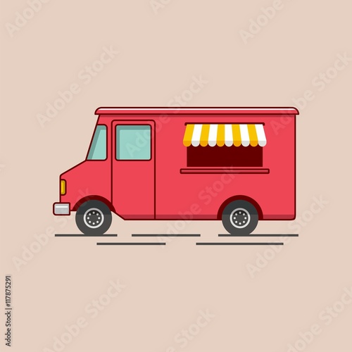 Food truck illustration vector