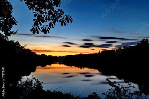Nice sunset by the lake. © keng666