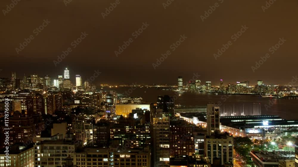 lower manhattan skyline at night