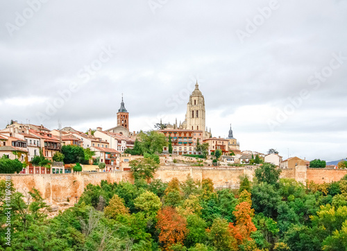 Panoramic view of the historic city of Segovia, Spain © farbregas1987