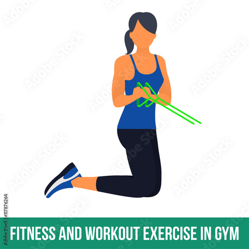 Aerobic icons. RESISTANCE BAND