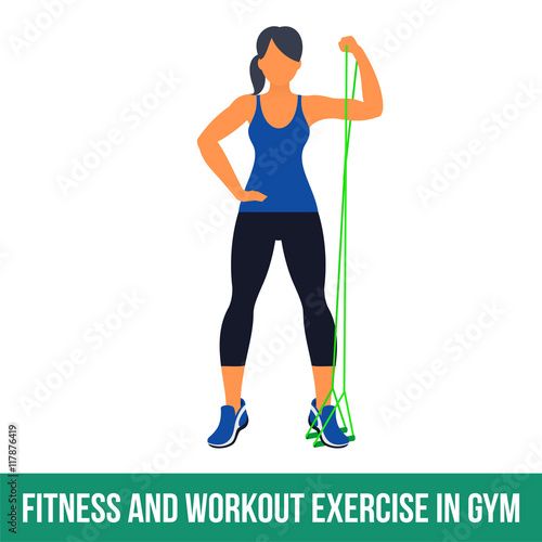 Aerobic icons. RESISTANCE BAND