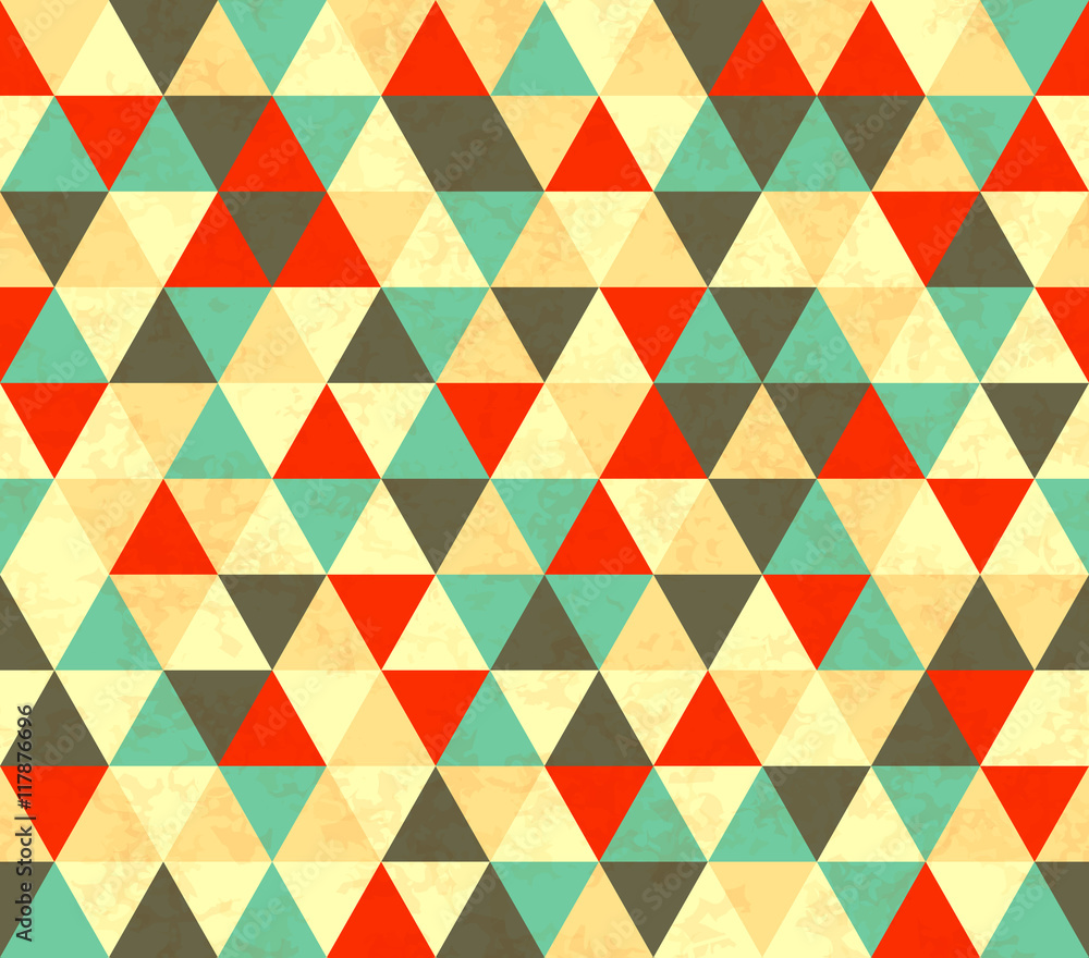 Colourful triangles retro seamless pattern Colourful triangles retro seamless pattern