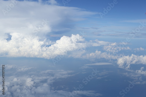 Nice white cloud on the sky background. emotion concept