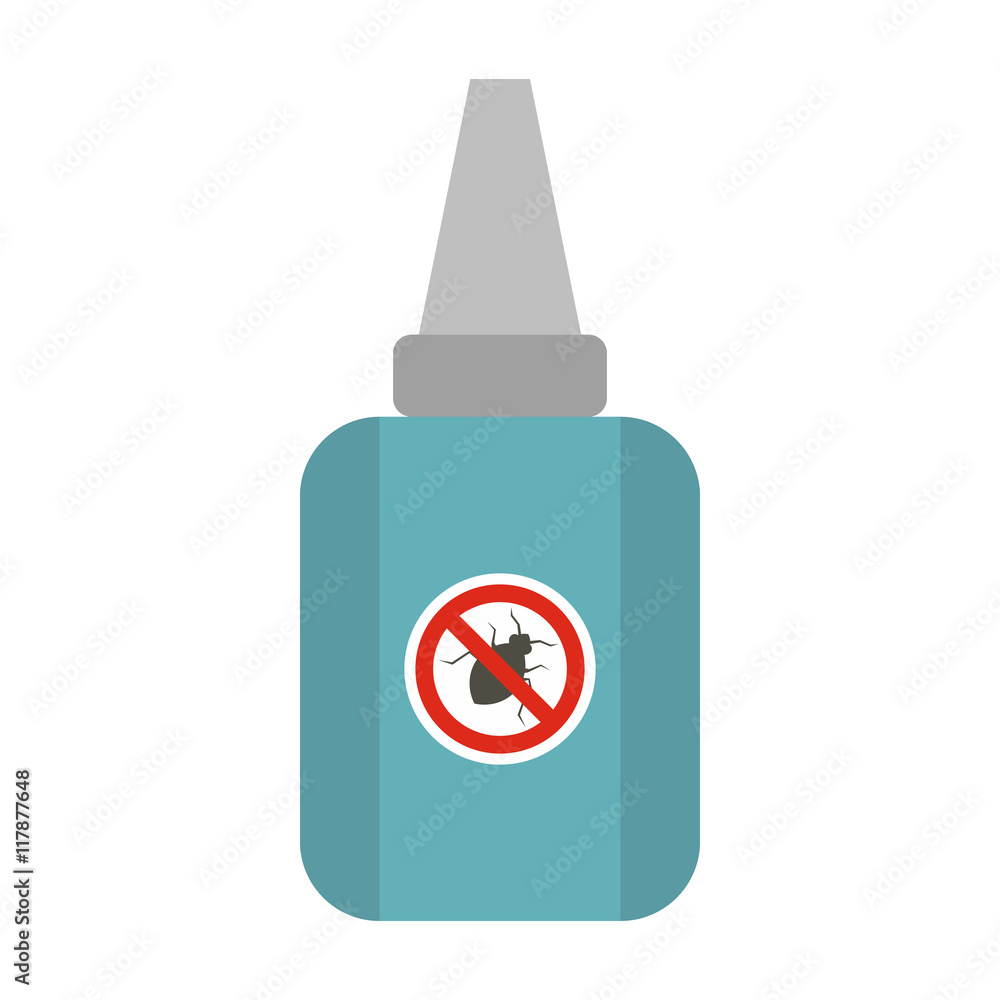 Medicine for protection pet from tick and flea icon in flat style on a white background Medicine for protection pet from tick and flea icon in flat style on a white background