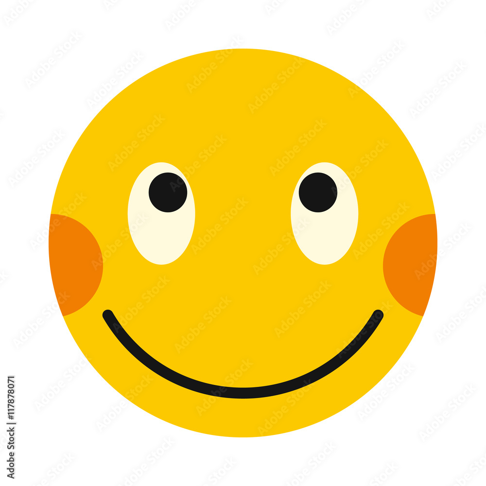 Embarrassing smiley icon in flat style isolated on white background. Facial expressions symbol Embarrassing smiley icon in flat style isolated on white background. Facial expressions symbol