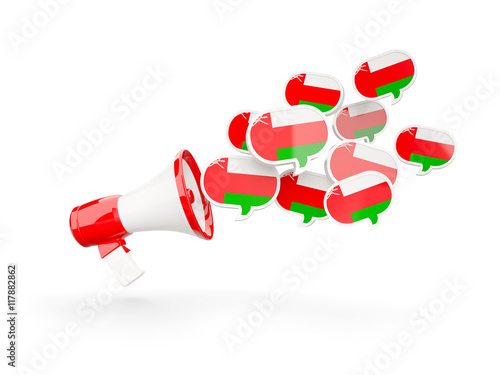 Megaphone with flag of oman