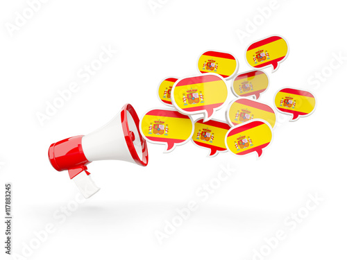 Megaphone with flag of spain