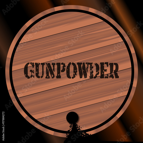 Gunpowder Keg With Powder Trail