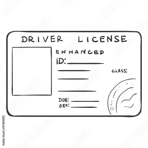 Vector Single Sketch Drivers Licence