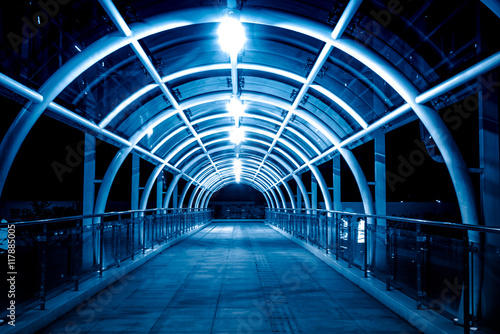 Empty Footbridge At Night © kalafoto