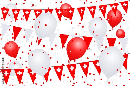 Garlands, pennants, Balloons. Switzerland