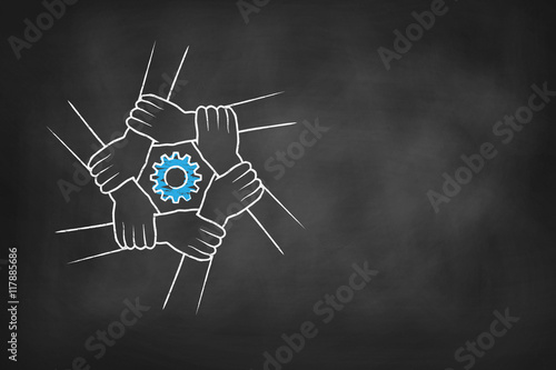 Chalkboard teamwork background