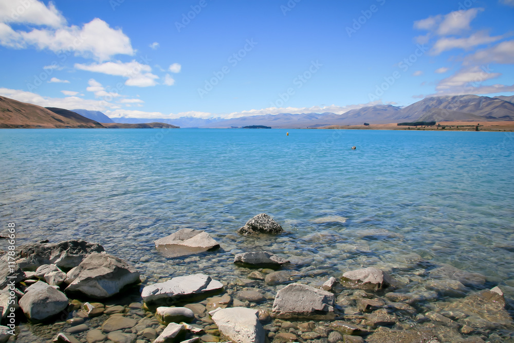 Lake Tekapo New Zealand in Summer