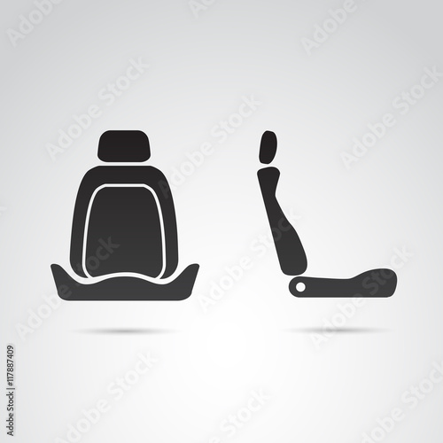 Car seat icon isolated on white background. Vector art.