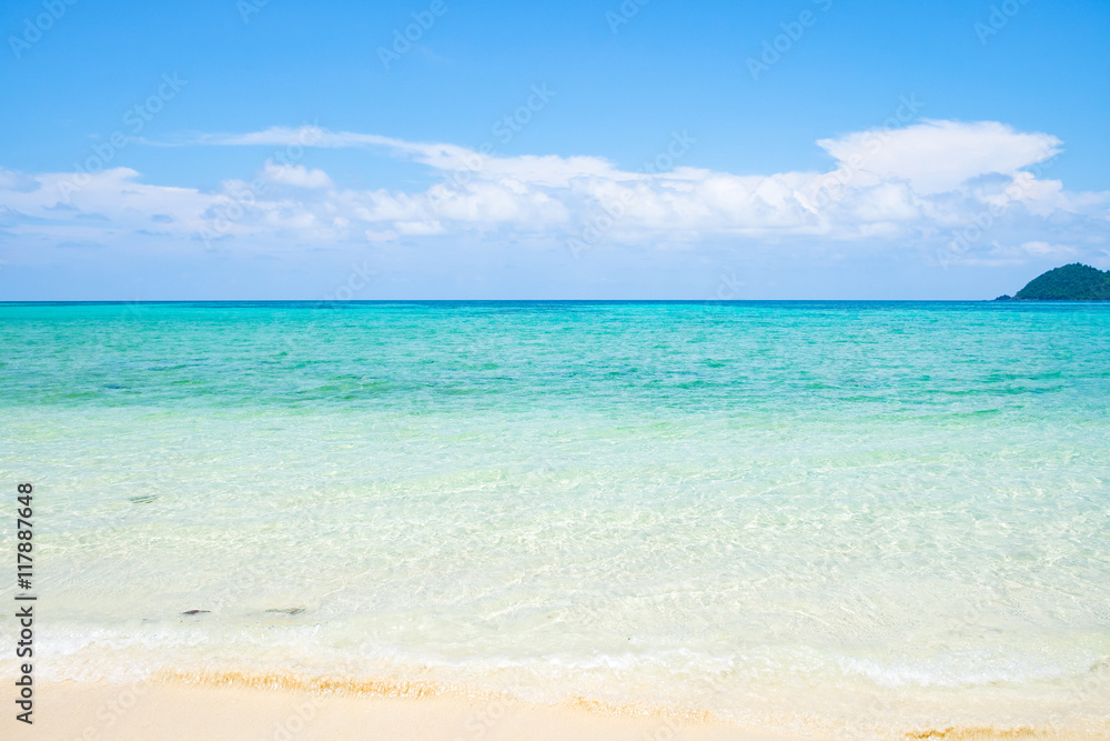 Sea beach crystal colorful white sand smooth at lipe island