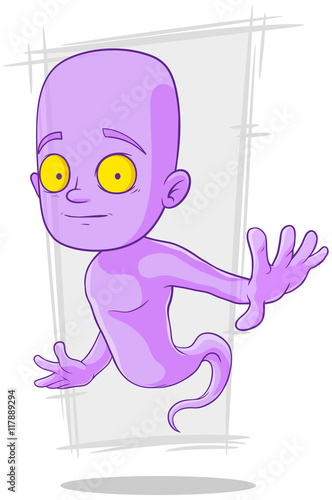 Cartoon cute little violet ghost