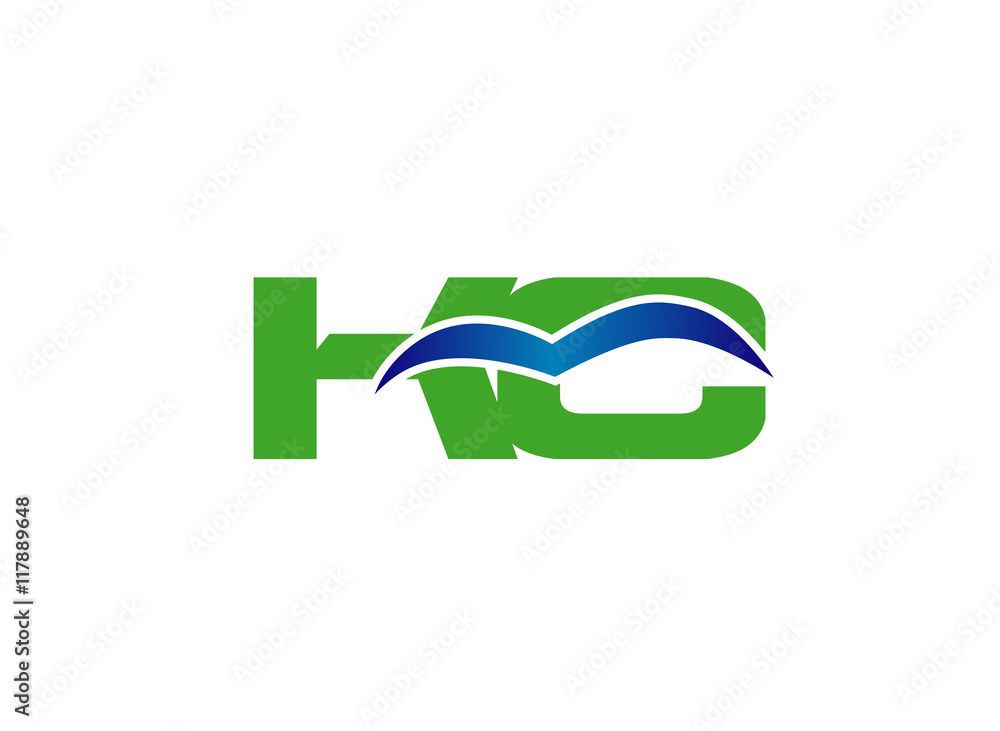 Elegant alphabet K and C letter logo. Vector illustration
