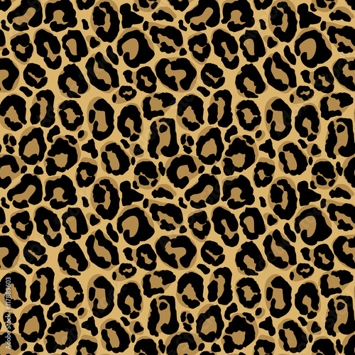 Vector seamless pattern with leopard fur texture. Repeating leop