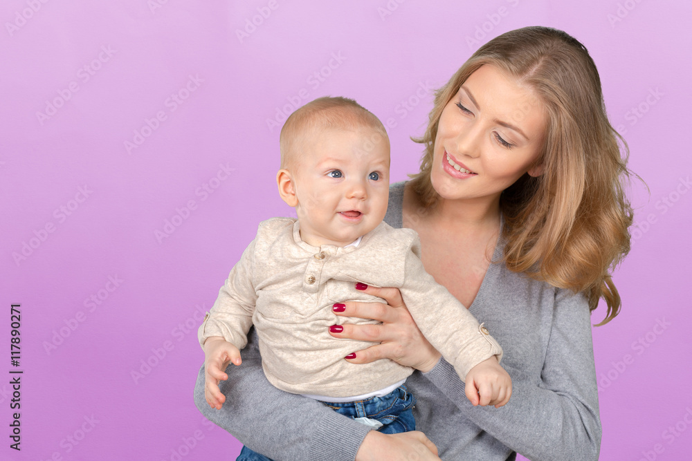Happy young mother and her son Happy young mother and her son