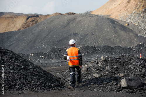 Photos Coal mining in an open pit