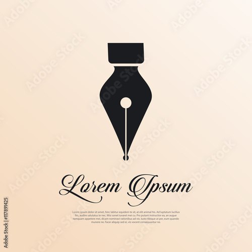 Fountain pen icon vintage style