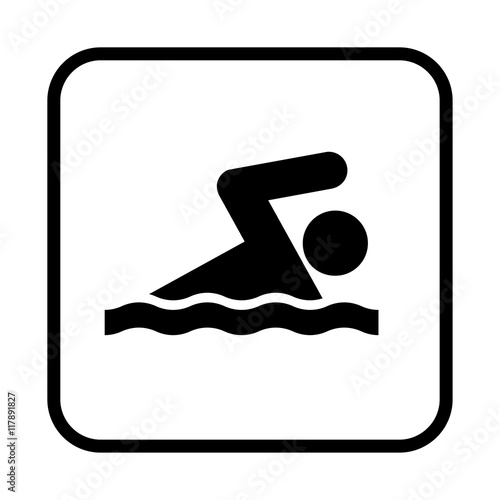 Swimming icon. Flat vector illustration isolated on white background.