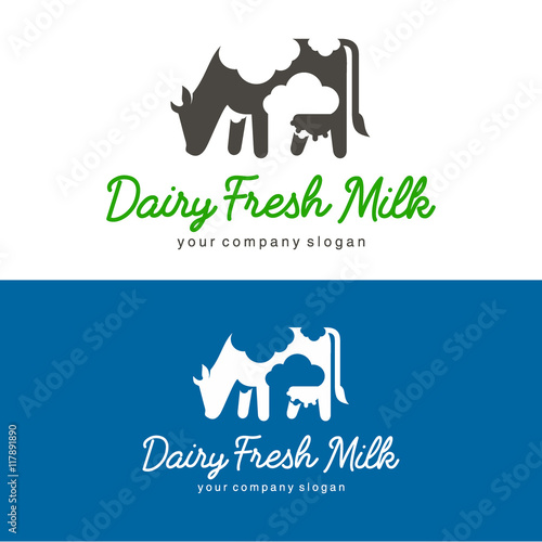Vector logo template dairy fresh milk