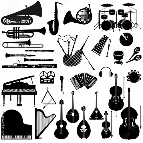 Set of musical instruments.