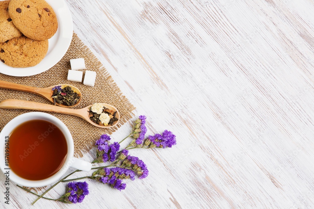 Herbal tea and cookies Herbal tea and cookies