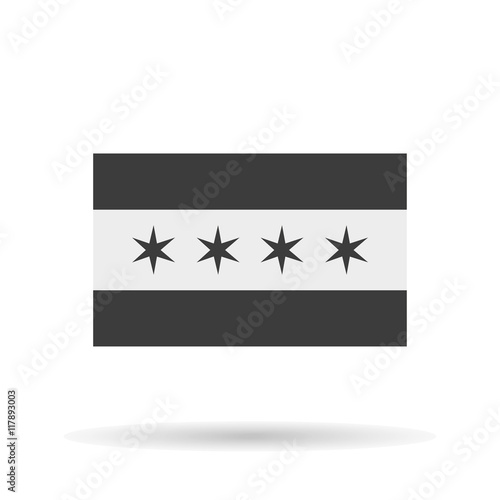 Chicago flag icon official  stars vector illustration EPS10