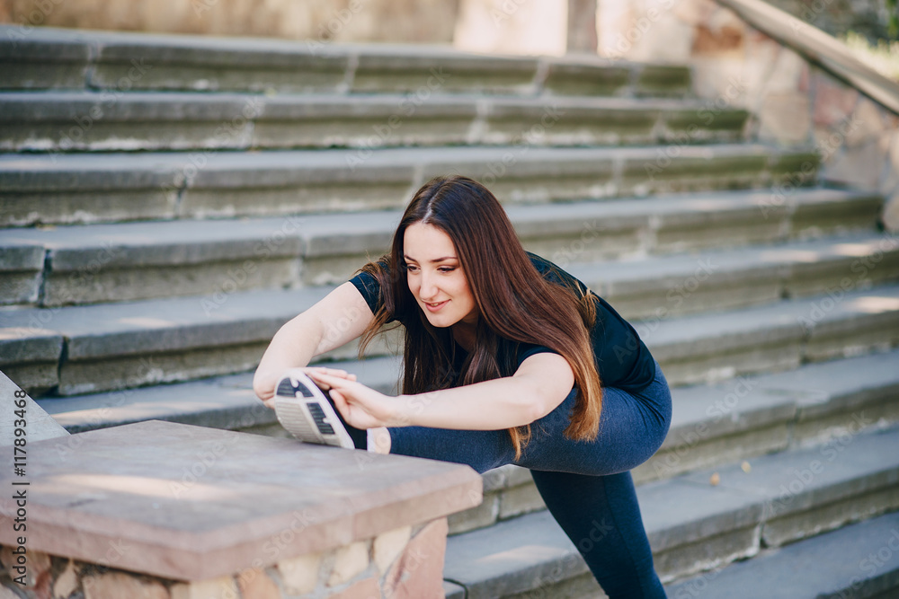 Fitness girl on a walk