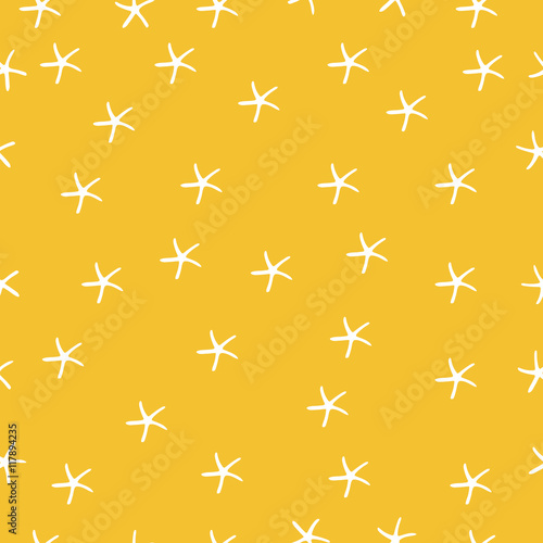 Sea star vector seamless pattern. Marine decorative background