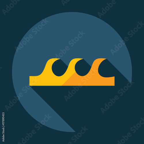 Flat modern design with shadow  Icon wave