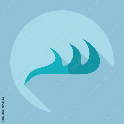 Flat modern design with shadow  Icon wave