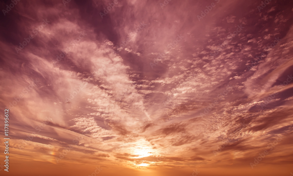 Sunset or sunrise with clouds background Sunset or sunrise with clouds background