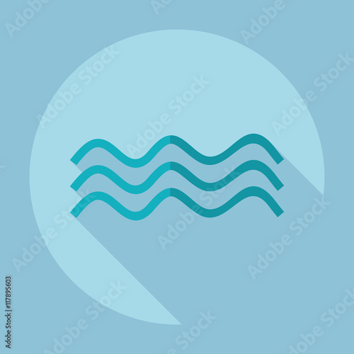 Flat modern design with shadow  Icon wave