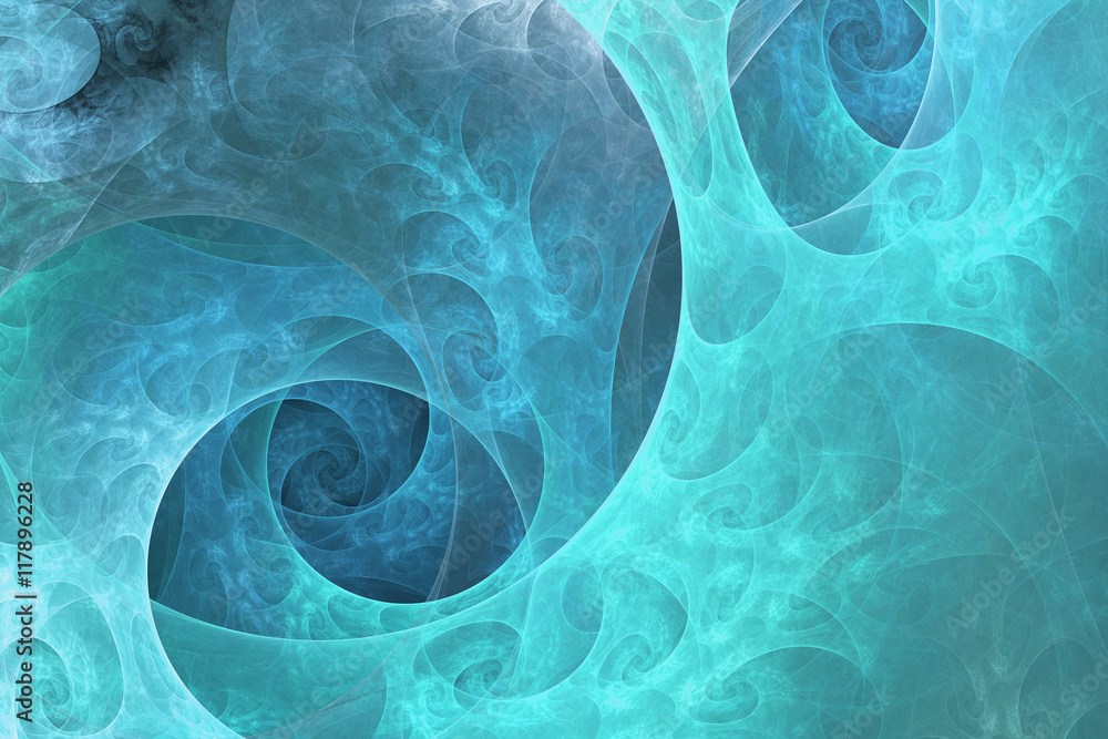 Fototapeta premium Beautiful abstract frosty pattern background with bubbles and spirals