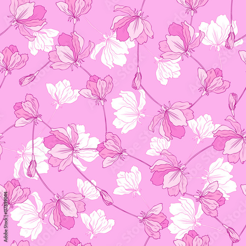 Wallpaper Mural Apple flower tree blossom bud, leaf, branch colorful botanical sketch hand drawn isolated on white, seamless vector pattern for greeting card, package design cosmetic, tea, wedding invitation, textile Torontodigital.ca
