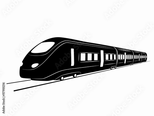 silhouette of train. vector drawing