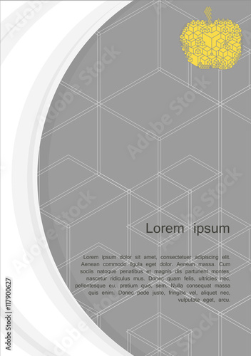 Vector editable A5 flyer or brochure template. Modern abstract geometric flyer design or cover for business presentation and magazine covers, annual reports and marketing generic purposes. 