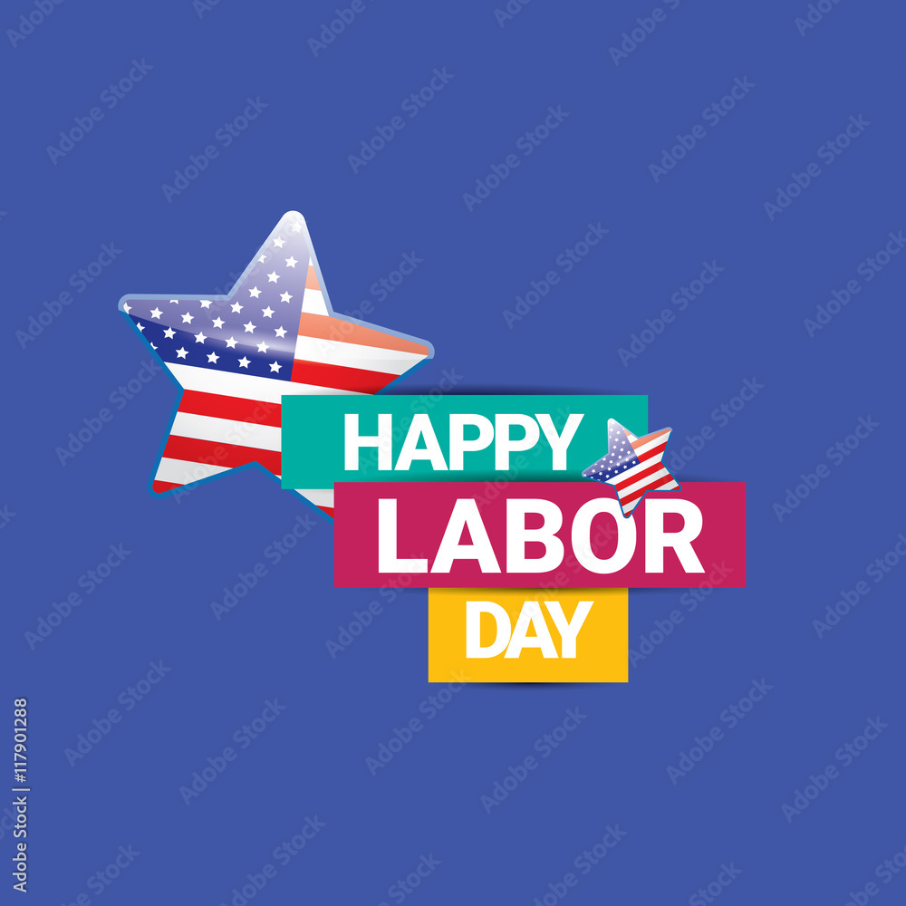 USA Labor day vector background.