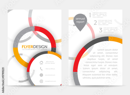 Flyer design with circular pattern. Corporate banner or brochure in A4 size.