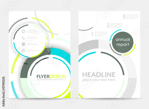 Flyer design with circular pattern. Corporate banner or brochure in A4 size.