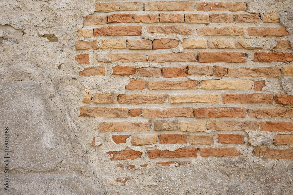 Brick concrete wall background. Brick concrete wall background.