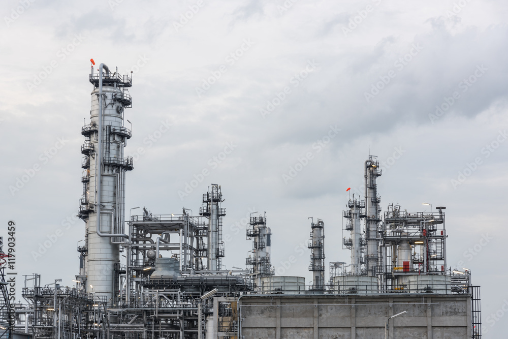 Oil refinery and Petroleum industry at day time Oil refinery and Petroleum industry at day time