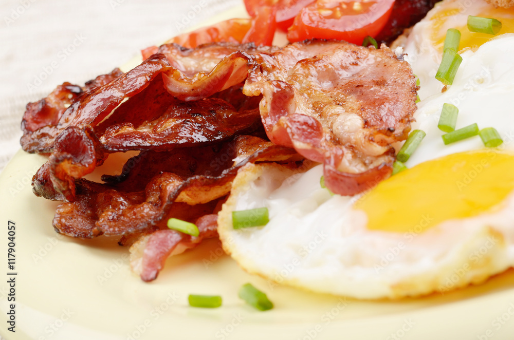 Fried eggs with bacon Fried eggs with bacon